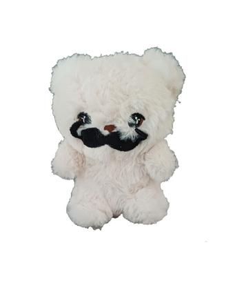 Piccolo Peluche Orsetto Bianco con Baffi Neri