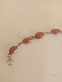 braccialetto argento e agata