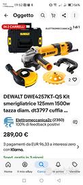 levigatrice dewalt 1500w con kit aspirazione disco