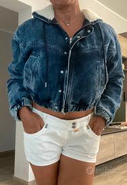 Giubbotto imbottito in denim