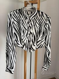 Camicia corta Bershka zebrata