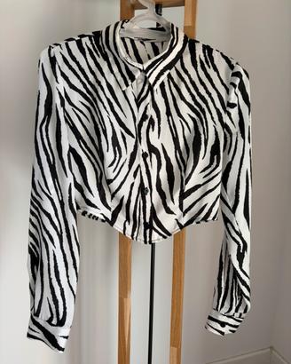 Camicia corta Bershka zebrata