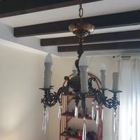 Antico Lampadario con 6 Luci RESTAURATO 