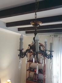 Antico Lampadario con 6 Luci RESTAURATO 
