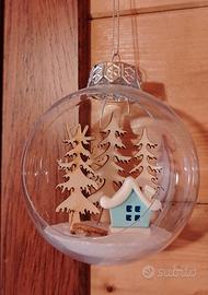 Palla di Natale in vetro decorata