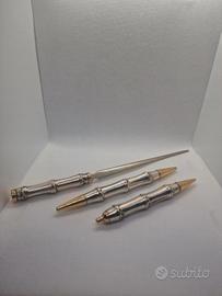 set tagliacarte penna e portamina in argento 925