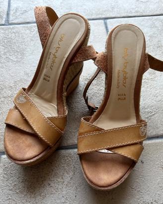 Sandali con zeppa donna Blu Byblos cammello tg 37