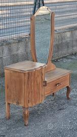 Toeletta / Pettineuse Antica in Legno con Specchio