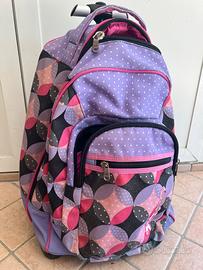 Zaino trolley seven lilla e rosa