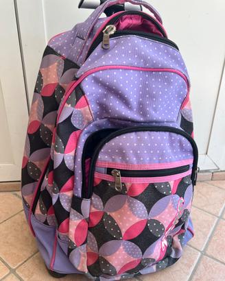 Zaino trolley seven lilla e rosa