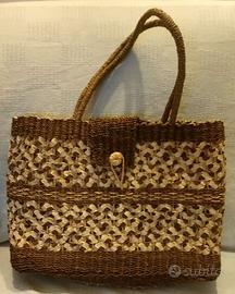 Borsa estiva elegante nuova in paglia e bambù