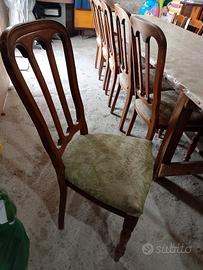 6 sedie in legno noce da sala 