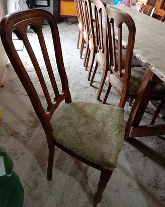 6 sedie in legno noce da sala 