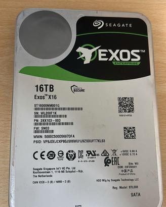 Hard disk 16 tb Seagate Exos 3.5 Sata - 7200 rpm