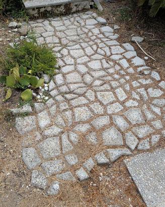 Pavimentazione cemento graniglia circa 3 m²