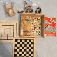 Gioco da tavola in legno con 10 diversi giochi