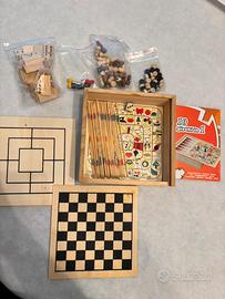 Gioco da tavola in legno con 10 diversi giochi