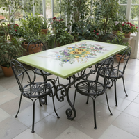 TAVOLO IN PIETRA LAVICA MIS. 200X100 CM. COMPLETO