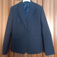Giacca donna blu scuro gessata