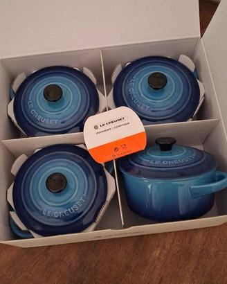 Set da 4 Cocotte in ceramica le creuset blu
