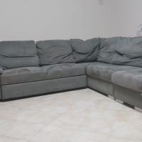 divano letto angolare con puf