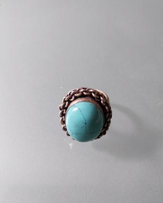 anello in argento con pietra turchese 
