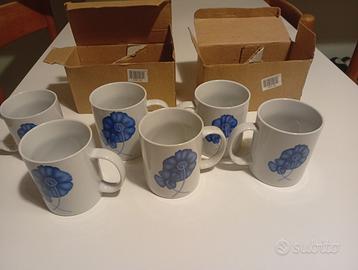 6 tazze mug Philippe Levieux in porcellana