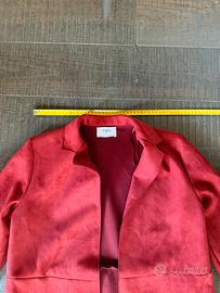 Soprabito scamosciato Zara Basic Rosso scuro S