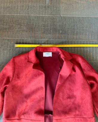 Soprabito scamosciato Zara Basic Rosso scuro S