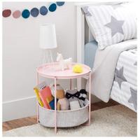 Tavolino comodino rotondo rosa ragazze