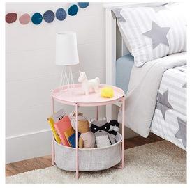 Tavolino comodino rotondo rosa ragazze