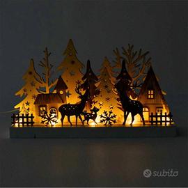 Soprammobile Natalizio luminoso in legno Luci Led
