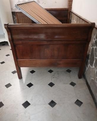 letto a barchetta noce