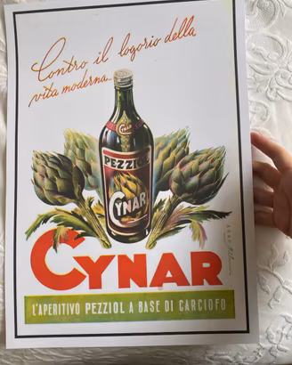 Poster stampa cynar quadro vintage Campari