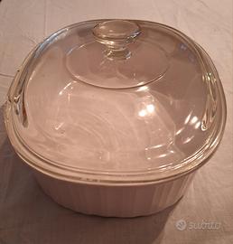 Pirofila in ceramica con coperchio in vetro