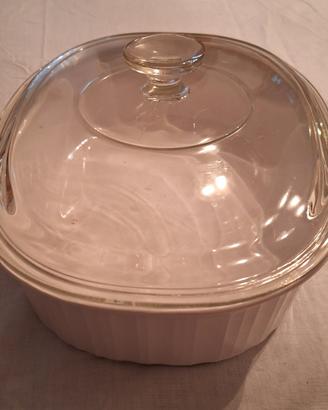 Pirofila in ceramica con coperchio in vetro