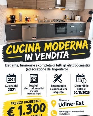 cucina lineare lunga 3,90 m - zona Udine Est