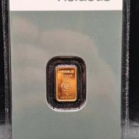 Lingotto oro 24KT 999 Heraeus 1 Grammo