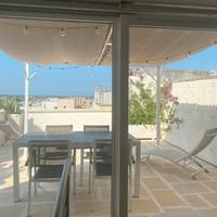 gazebo completo di copertura in bambù