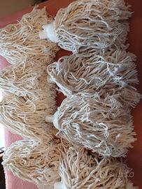 lotto 8 ricambi mop mocio cotone bianco nuovi