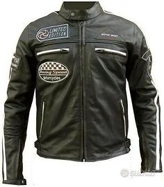 Giubotto In Vera Pelle Con Pecette Cafè Race