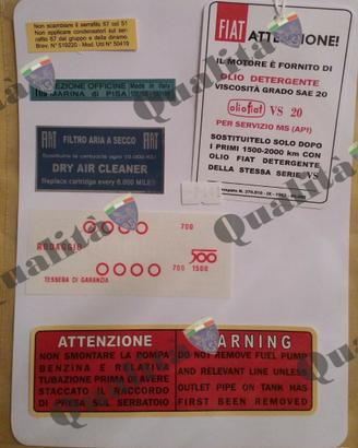Kit adesivi fiat 500 F L R