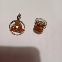 ciondolo e anello ambra 