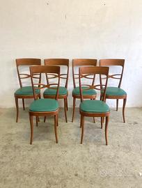 Sedie da sala anni 50 legno e skai