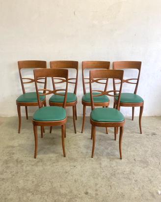 Sedie da sala anni 50 legno e skai