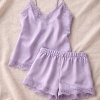 Set Intimissimi in seta e pizzo Lilla