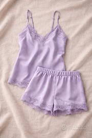 Set Intimissimi in seta e pizzo Lilla