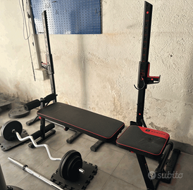 Panca palestra bodybuilding con porta bilanciere