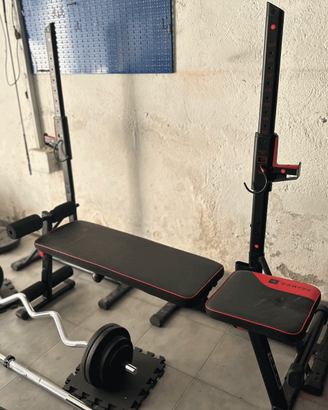 Panca palestra bodybuilding con porta bilanciere