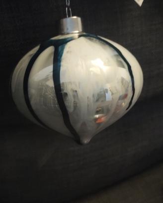 2 decorazioni natalizie vetro dipinto